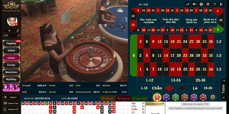 Trò chơi Roulette với mức tiền thưởng lớn tại Dream Gaming 