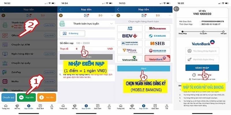 Chuyển tiền vào tài khoản Kubet siêu nhanh chóng bằng QR code